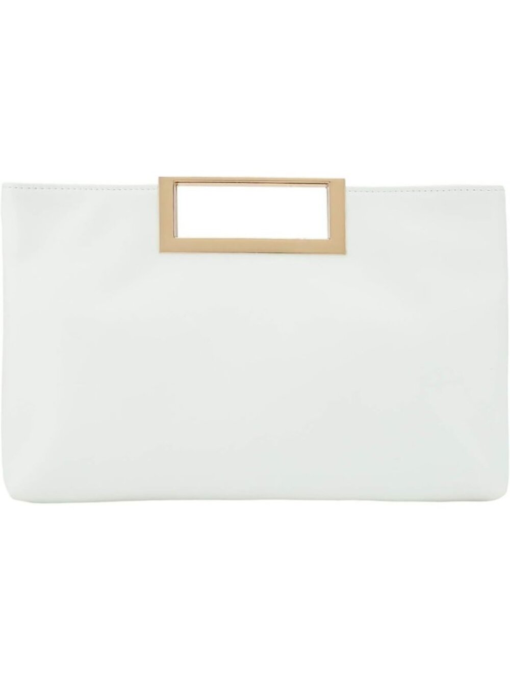Women's White PU leather Evening Clutch Handbag Stylish Convertible Purse